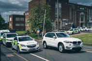 99 bmw x5 panning front quarter police car