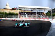 Formula E Jakarta Jaguar on track