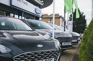 Ford dealer forecourt 2021 closeup