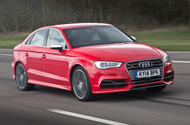 Audi A3 saloon front three quarter tracking