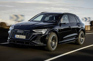 audi q8 e tron front quarter tracking