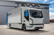 Tevva 7.5t electric truck 2023 front quarter static