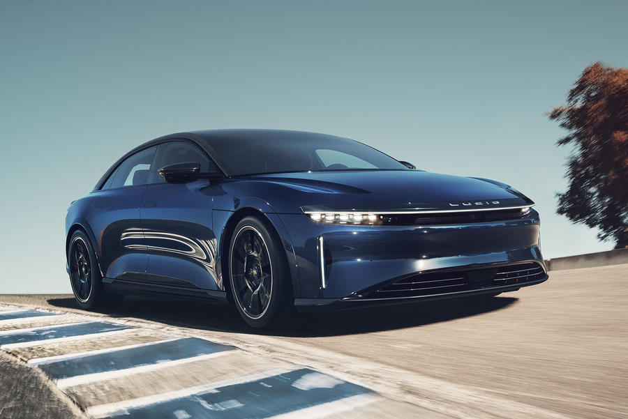 Lucid air sapphire front quarter tracking 2023