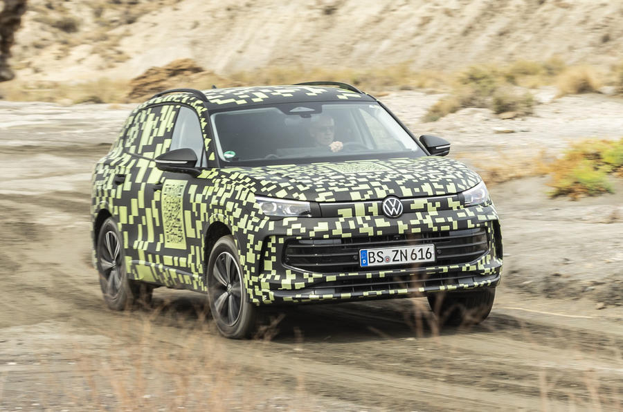 2023 Volkswagen Tiguan prototype front driving off road