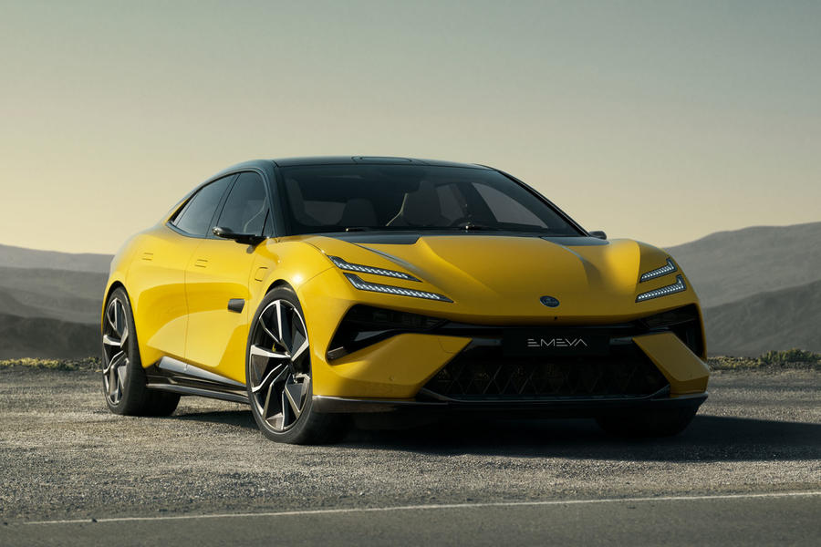 2024 Lotus Emeya in yellow – parked, viewed from the front