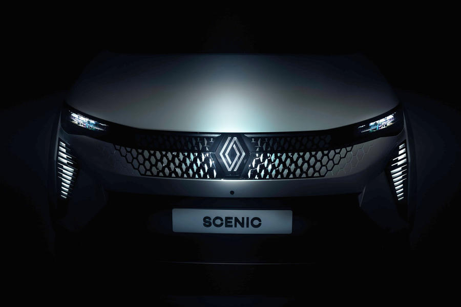 2024 Renault Scenic teaser showing front end