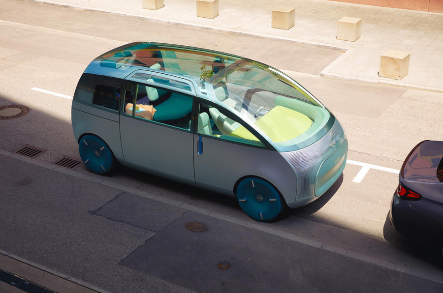 Mini Urbanaut concept rendering from the front three quarters