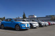 Ford Mustang Mach E outside factory