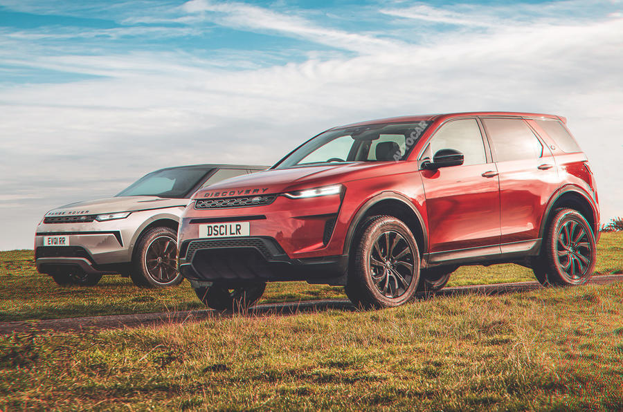Range Rover Velar and Discovery Sport render – front quarter