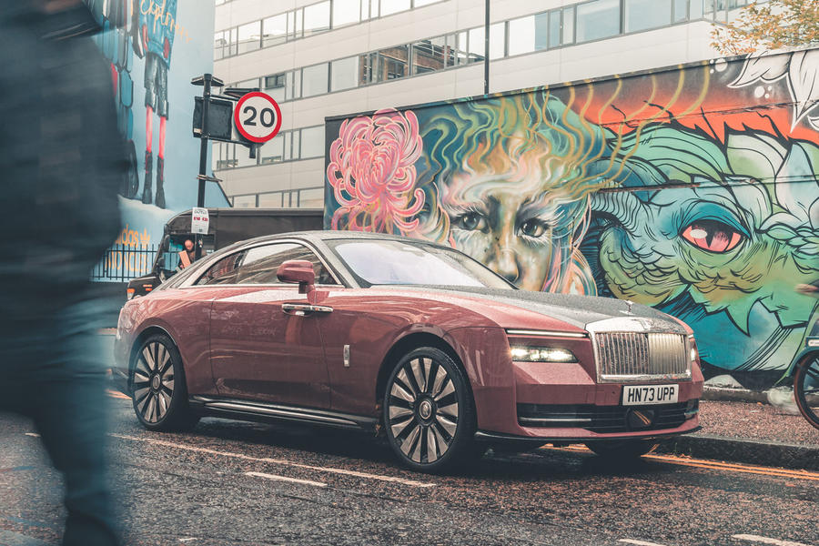 Rolls-Royce Spectre parked in London side street