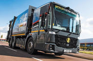 lunaz bin lorry front three quarter lead