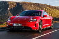 Porsche Taycan GTS front quarter tracking