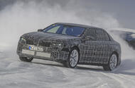 Electric BMW 3 Series prototype winter testing   front three quarter, drifting