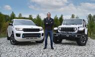 Antonio Filosa with Jeep Wrangler and Grand Wagoneer