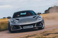 Lotus Emira 4cyl front quarter powersliding