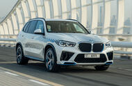 BMW iX5 hydrogen prototype front quarter tracking