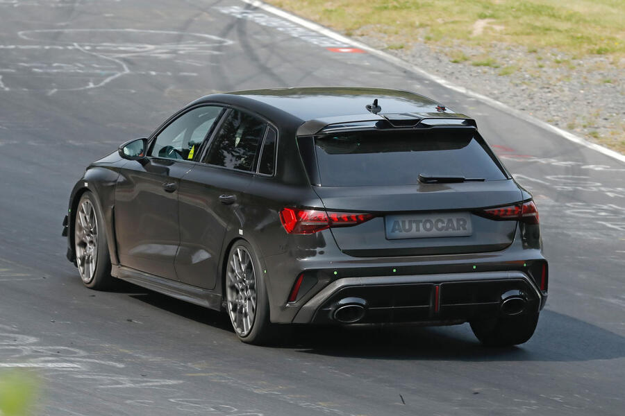 Audi RS3 prototype rear quarter tracking