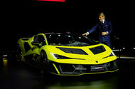 Lamborghini Fenomeno UK front quarter with Stephan Winkelmann